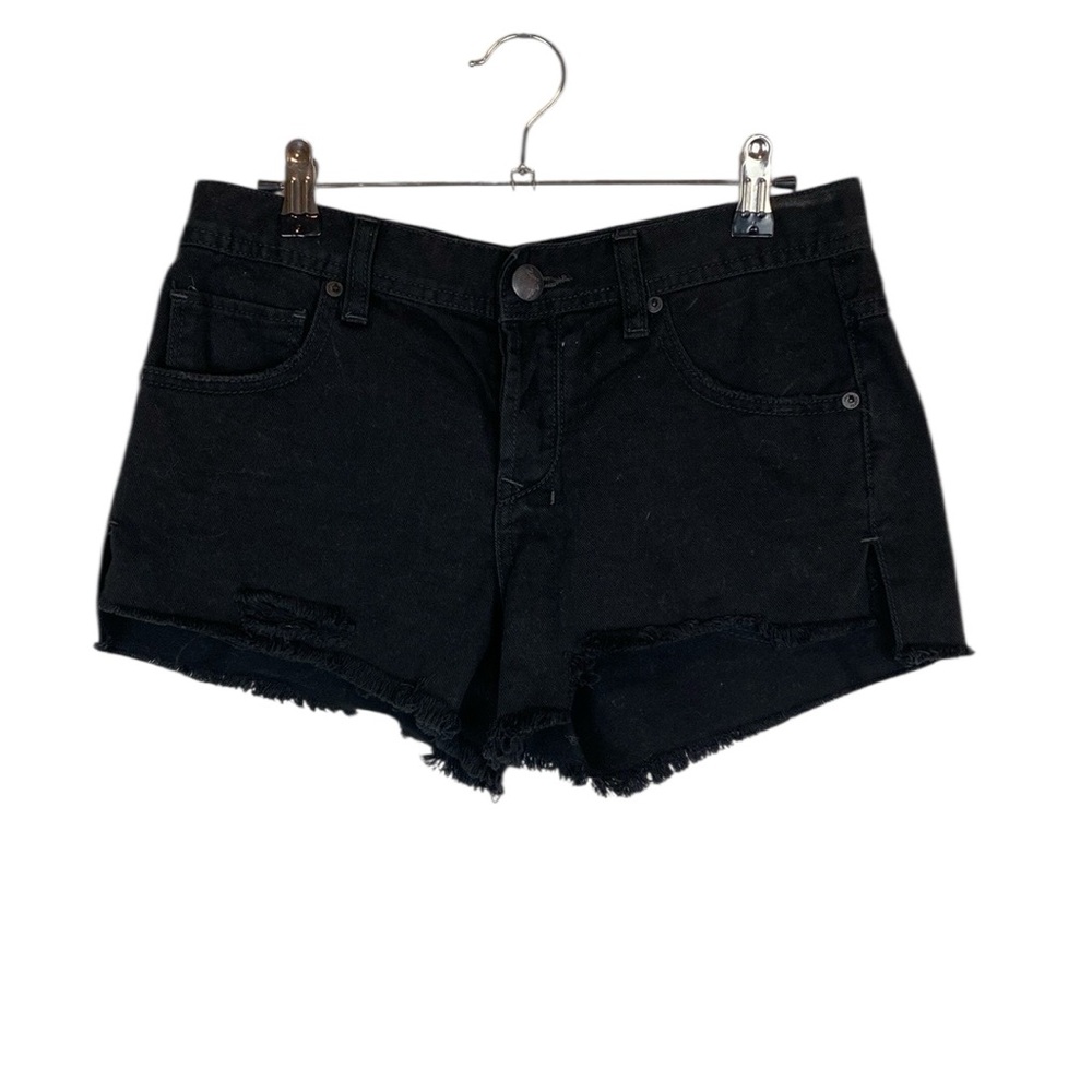 Free People Black Denim Shorts